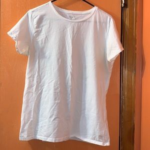 *4 items for $25* PRIMARK CARES White Stretch Crew Shirt size L